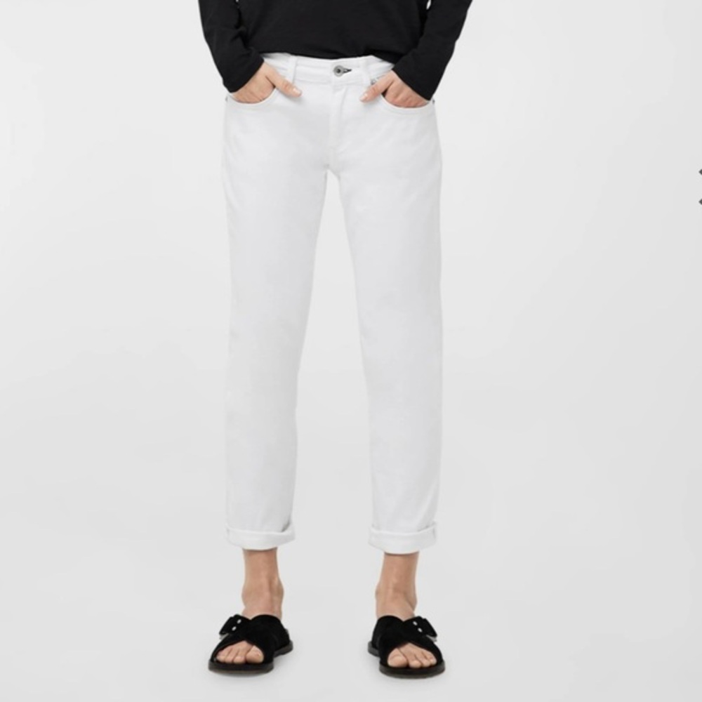 Rag & Bone White Dre‎ Low Rise Slim Boyfriend Jean Size 32